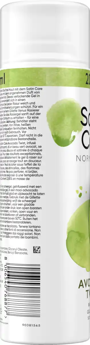 Bild 2 von Gillette Venus Satin Care Rasiergel Avocado, 200 ml