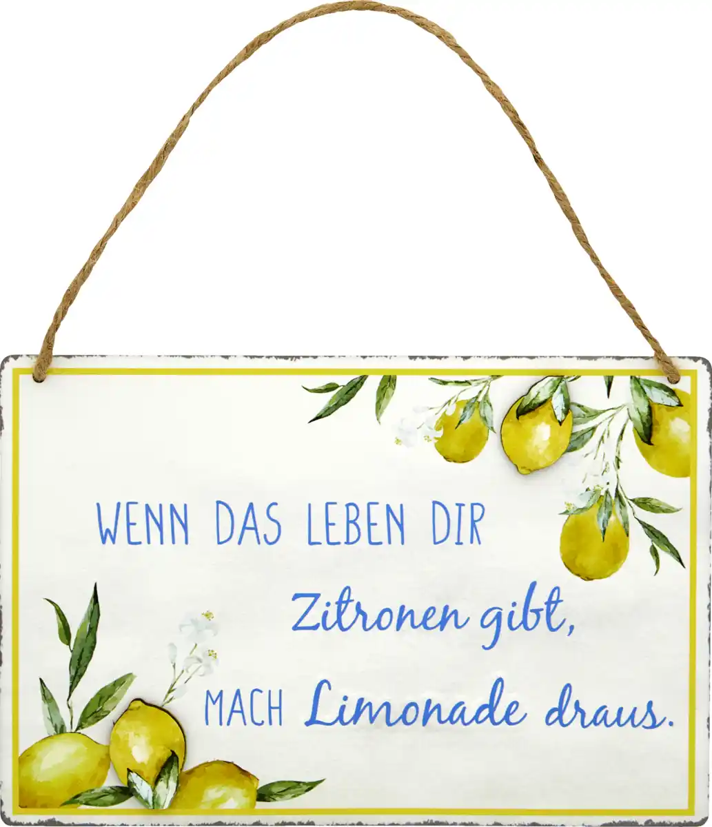 Bild 1 von IDEENWELT Deko-Metall-Schild Zitrone
