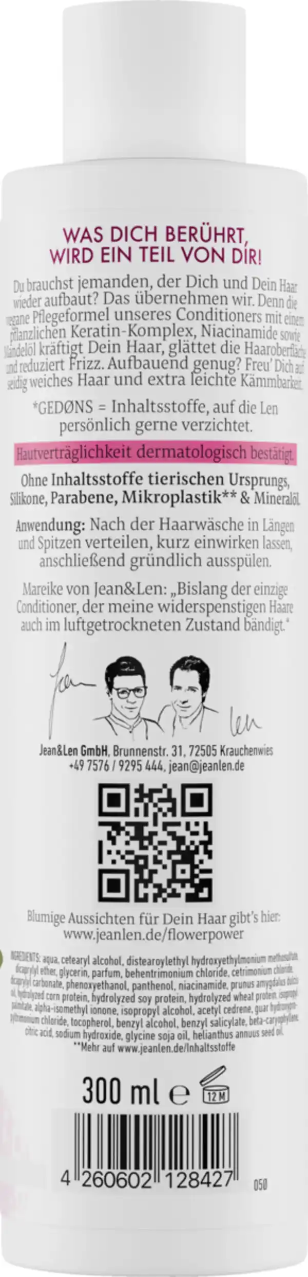 Bild 2 von Jean&Len Aufbau Conditioner Pflanzliches Keratin, 300 ml