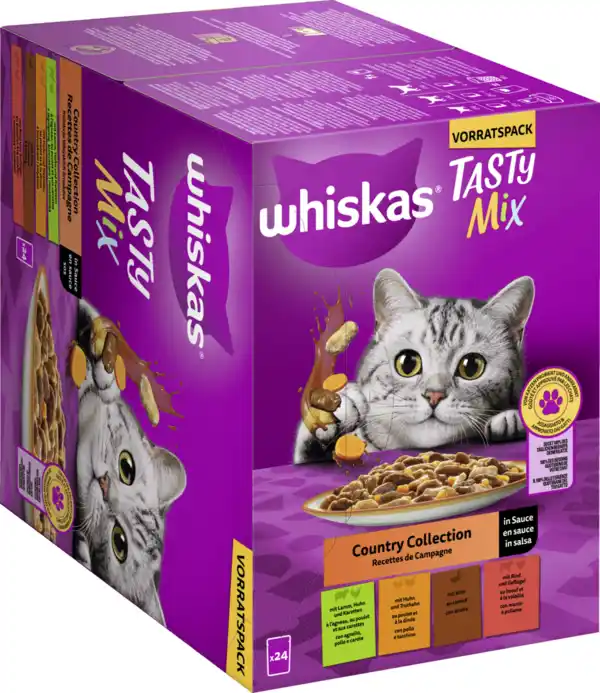 Bild 2 von Whiskas TASTY MIX Katzennassfutter Country Collection in Sauce Portionsbeutel, 2.040 g