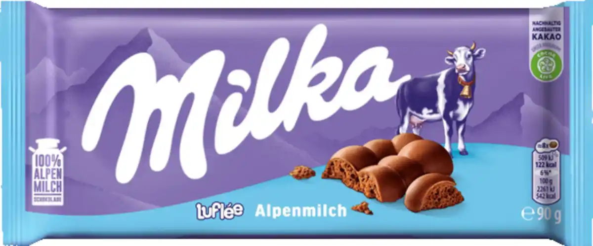 Bild 1 von Milka Schokolade Luflée Alpenmilch, 90 g