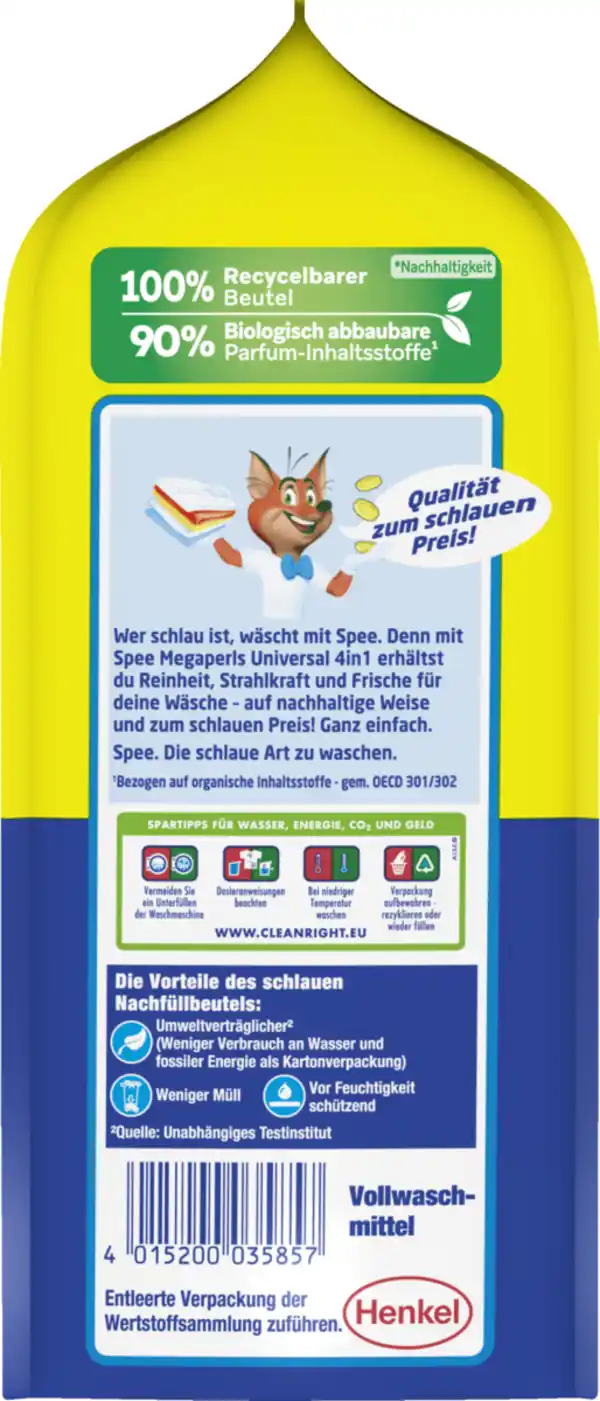 Bild 3 von Spee 4in1 Universalwaschmittel Megaperls Pulver 19WL, 19 WL