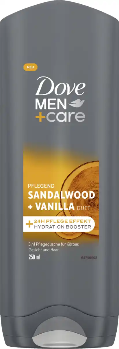 Bild 1 von Dove Men+Care 3in1 Pflegedusche Sandalwood + Vanilla, 250 ml