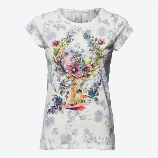 Bild 2 von Damen-T-Shirt mit Trachten-Frontaufdruck