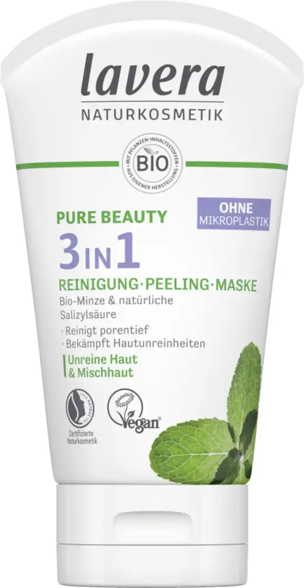 Bild 1 von lavera PURE BEAUTY 3in1 Reinigung - Peeling - Maske, 125 ml