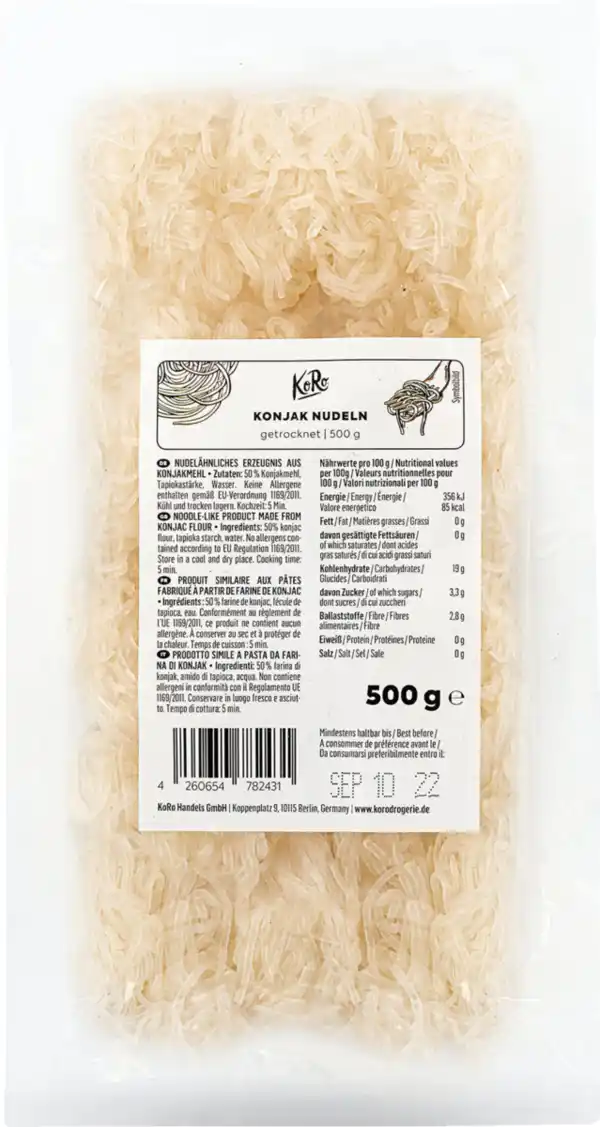 Bild 1 von KoRo Getrocknete Konjaknudeln, 500 g