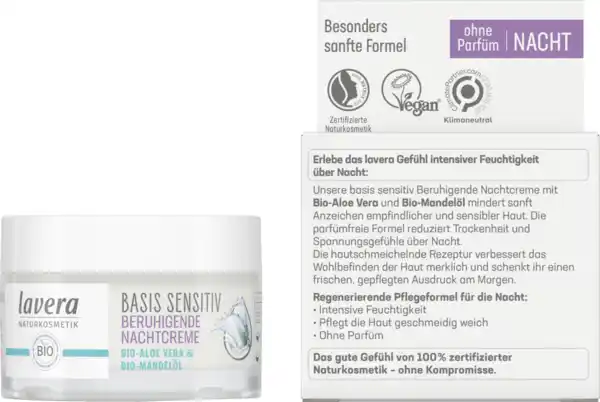 Bild 2 von lavera basis sensitiv Beruhigende Nachtcreme, 50 ml