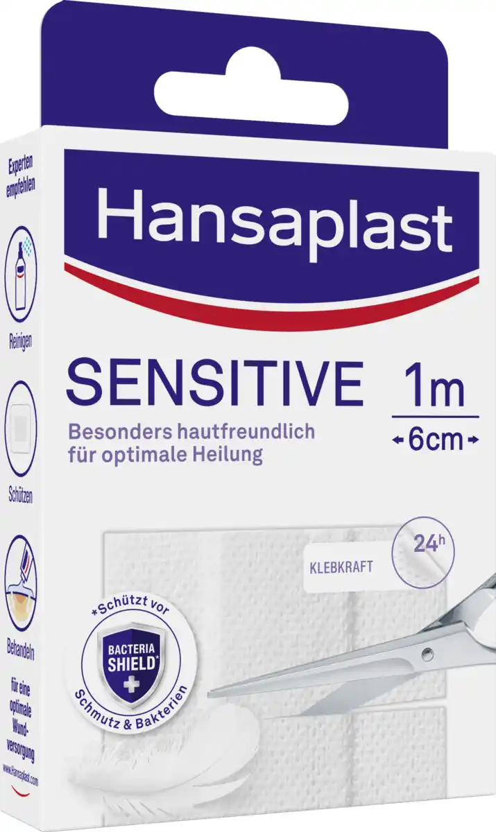 Bild 1 von Hansaplast Sensitive Pflaster 1m, 1 m 10 Abschnitte à 10 cm x 6 cm