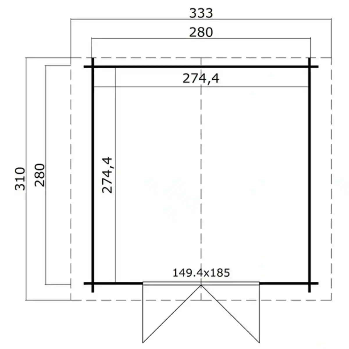 Bild 3 von Gartenhaus »Australien«, Holz, BxHxT: 333 x 250 x 280 cm (Außenmaße inkl. Dachüberstand), Wandstärke 28mm