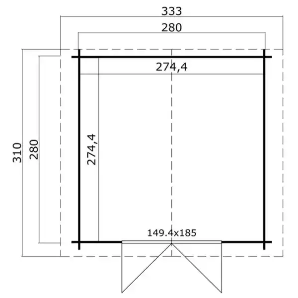 Bild 3 von Gartenhaus »Australien«, Holz, BxHxT: 333 x 250 x 280 cm (Außenmaße inkl. Dachüberstand), Wandstärke 28mm