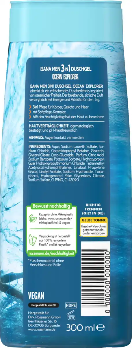Bild 3 von ISANA MEN 3in1 Duschgel Ocean Explorer, 300 ml