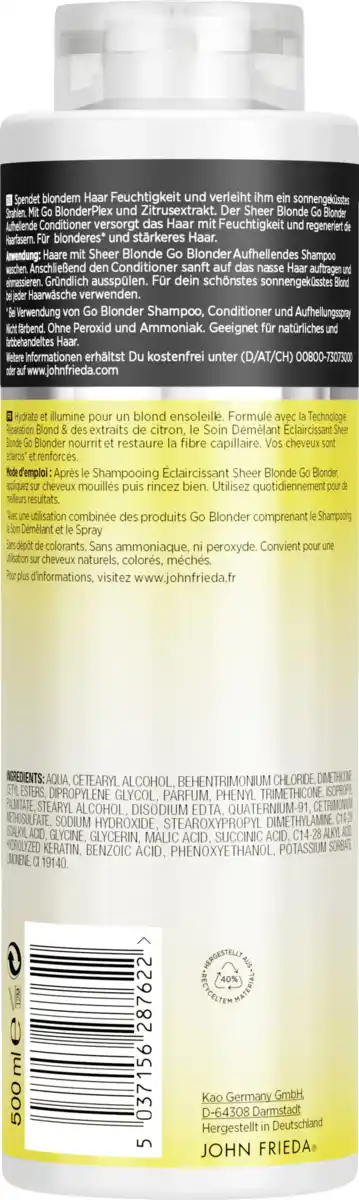 Bild 2 von JOHN FRIEDA go blonder aufhellender Conditioner, 500 ml