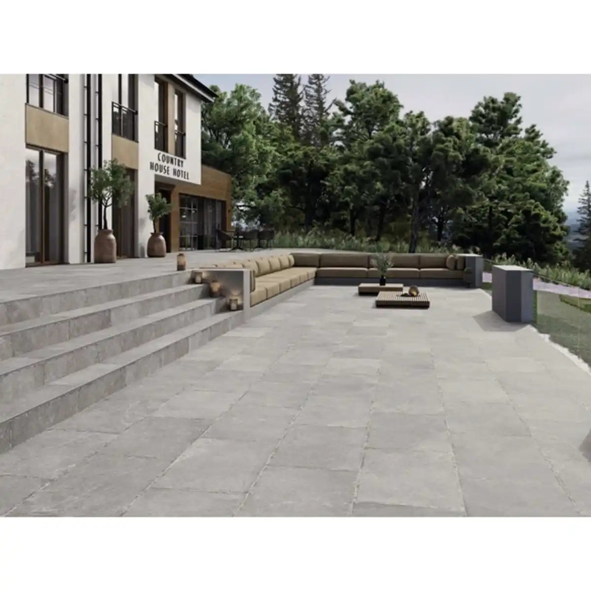 Bild 2 von Terrassenplatte »London«, grau, 59,5 x 90 x 2 cm, Keramik