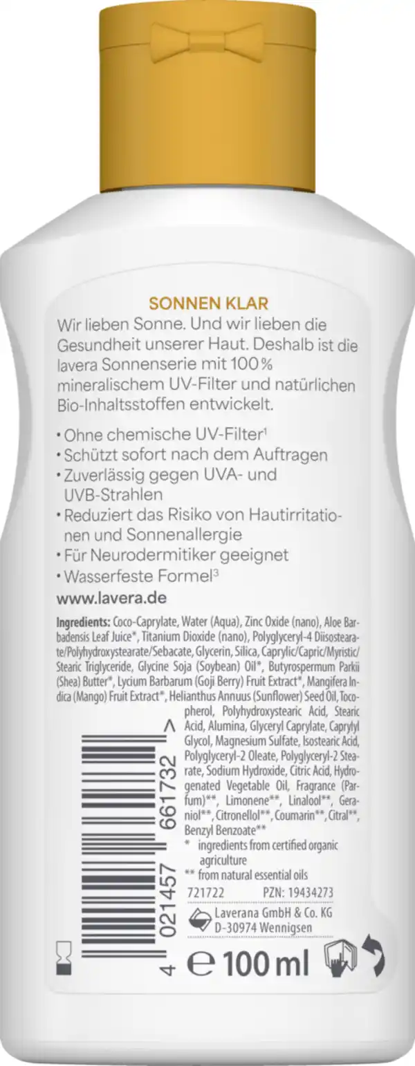 Bild 2 von lavera Sonnenlotion Sensitiv LSF 30, 100 ml