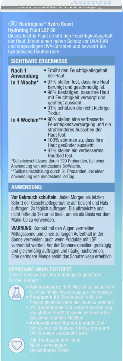 Bild 4 von Neutrogena Hydro Boost Protective Fluid LSF 50, 50 ml
