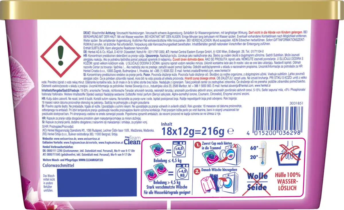 Bild 2 von Weißer Riese Colorwaschmittel Trio Caps Aromatherapie Orchidee 18 WL