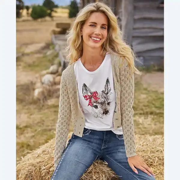 Bild 3 von Damen-T-Shirt mit Trachten-Frontaufdruck