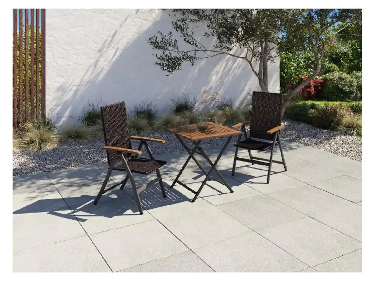 Bild 3 von LIVARNO home Geflecht-Set »Valencia«, 3-teilig - Klapptisch & 2 Hochlehner, braun