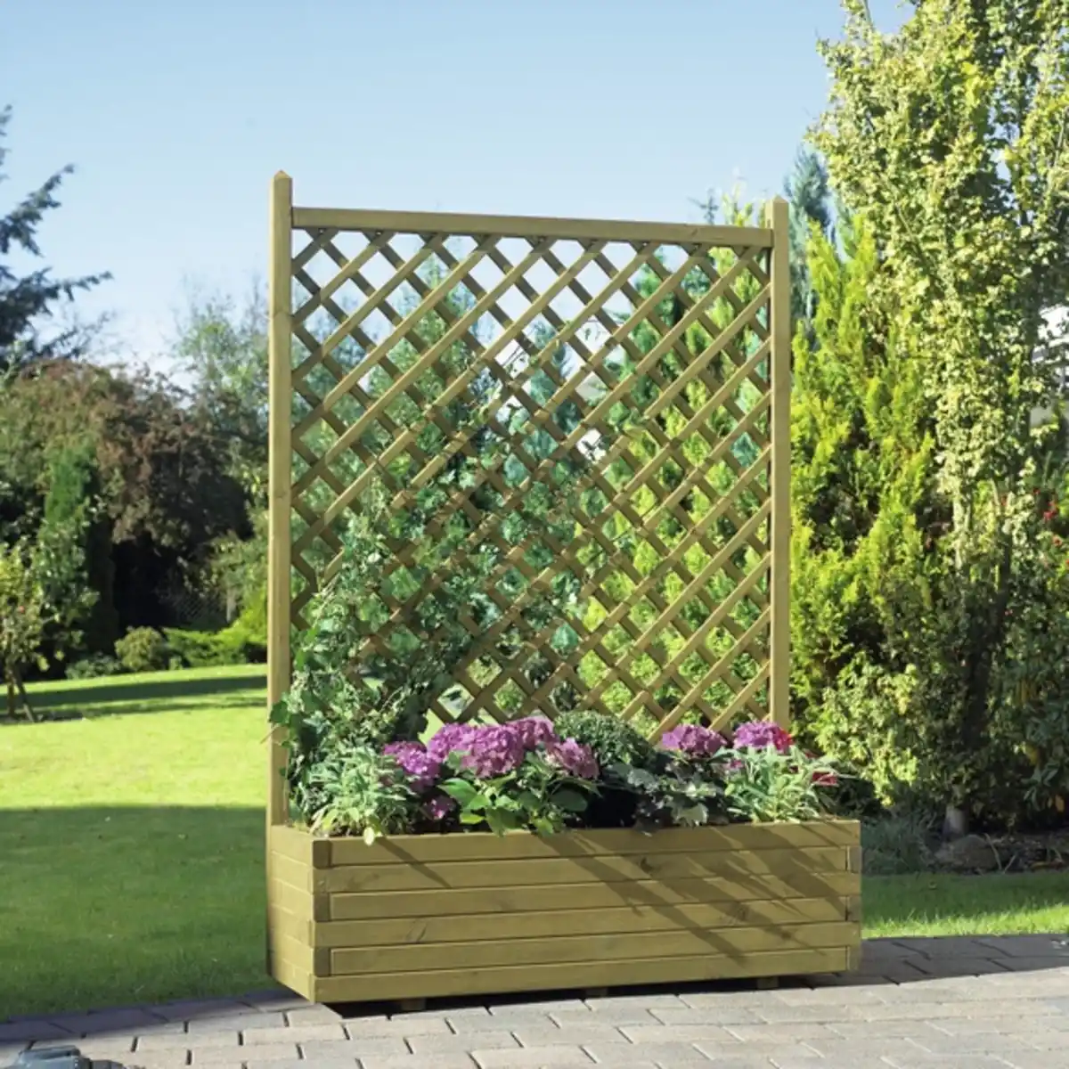 Bild 1 von Blumenkasten, BxH: 120 x 170 cm, natur, Holz