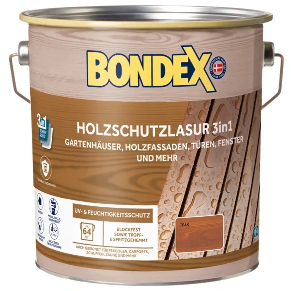 Bild 1 von Holzlasur »3in1«, 4L, teak