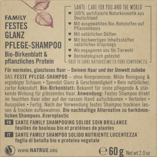 Bild 4 von Sante FAMILY Festes Glanz Pflege-Shampoo, 60 g