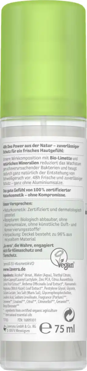 Bild 2 von lavera Deospray Natural & Refresh, 75 ml
