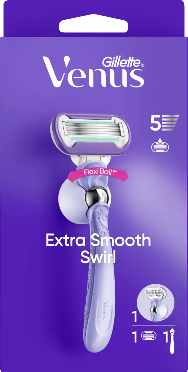 Bild 1 von Gillette Venus Extra Smooth Swirl Rasierer mit 1 Klinge & Duschhänger