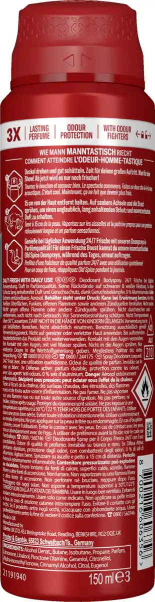 Bild 2 von Old Spice Deospray Original, 150 ml