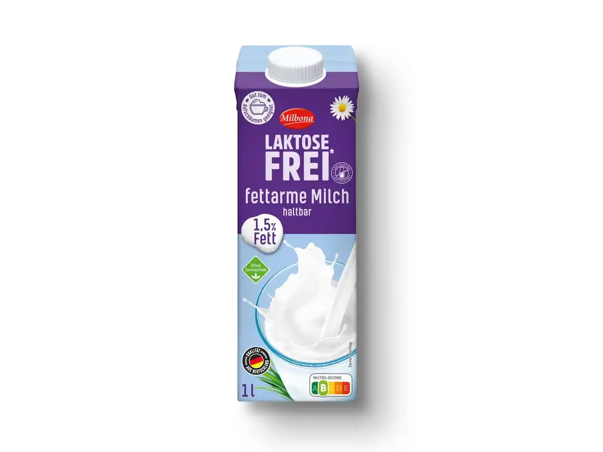 Bild 1 von Milbona Haltbare Milch, laktosefrei,  1 l