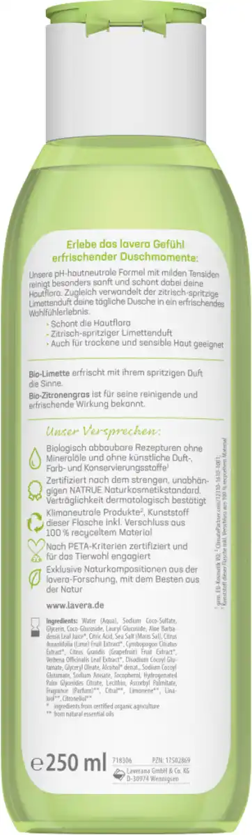 Bild 2 von lavera Pflegedusche Erfrischend, 250 ml
