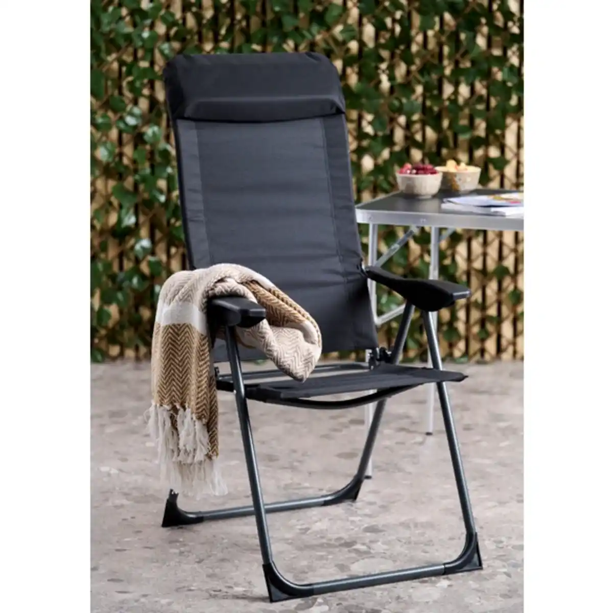 Bild 3 von Gartenstuhl »Outfit«, für 1 Person, Klappfunktion, schwarz/ grau