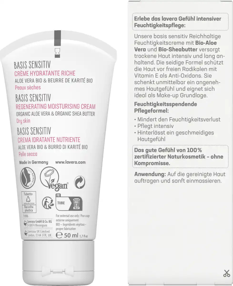 Bild 2 von lavera basis sensitiv Reichhaltige Feuchtigkeitscreme, 50 ml