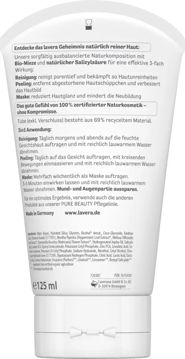 Bild 2 von lavera PURE BEAUTY 3in1 Reinigung - Peeling - Maske, 125 ml