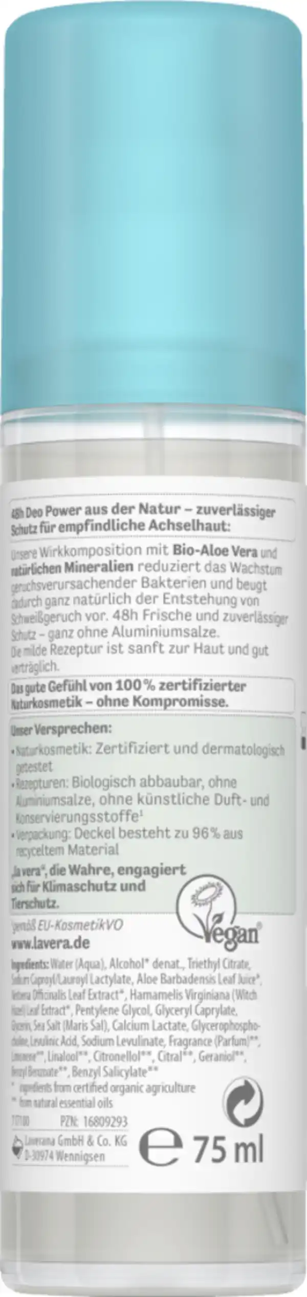 Bild 2 von lavera Deospray Natural & Sensitive, 75 ml