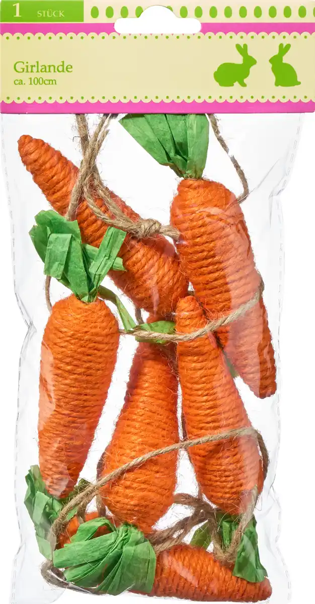 Bild 1 von Dekorieren & Einrichten Bastgirlande Möhren, orange-natur