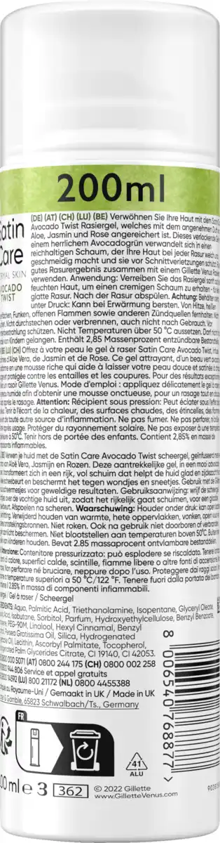 Bild 3 von Gillette Venus Satin Care Rasiergel Avocado, 200 ml