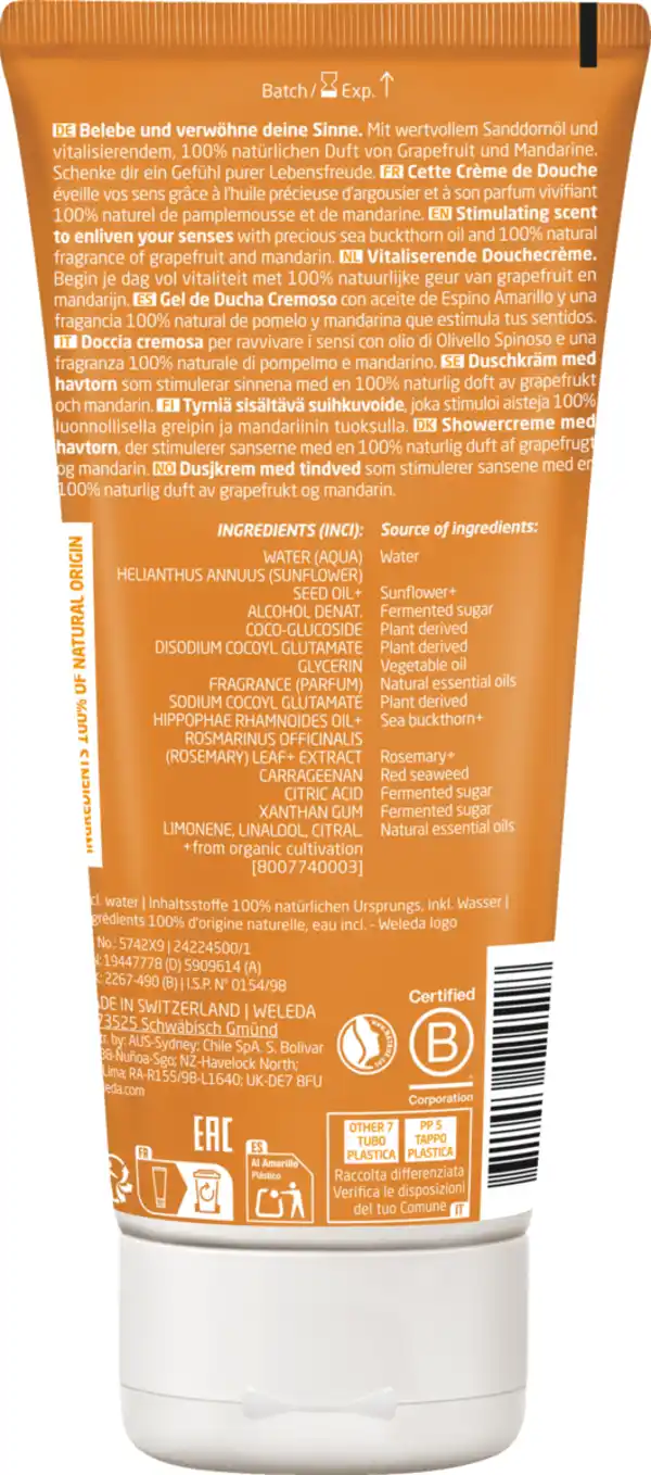 Bild 2 von Weleda Vitality Shower Cream Sanddorn, 200 ml