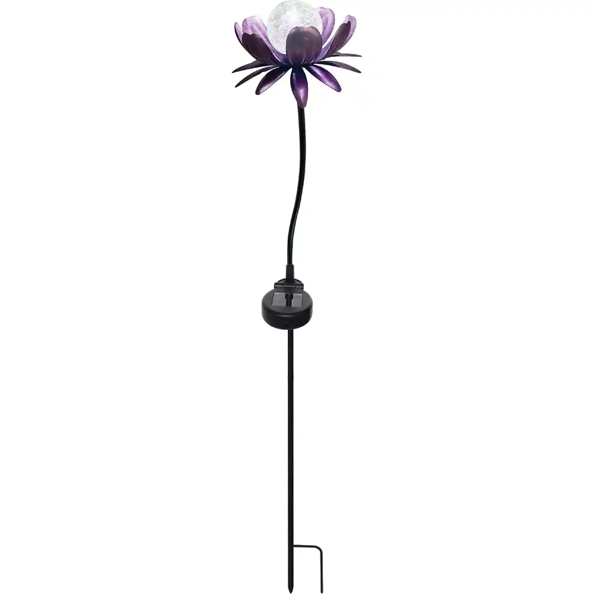 Bild 1 von toom LED-Solar-Dekoleuchte 'Blume' lila-metallic mit Glaskugel 76 cm