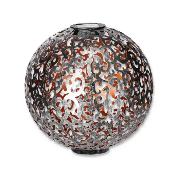 Bild 1 von toom LED-Solarkugel 'Antik' Ø 30 cm silberfarben