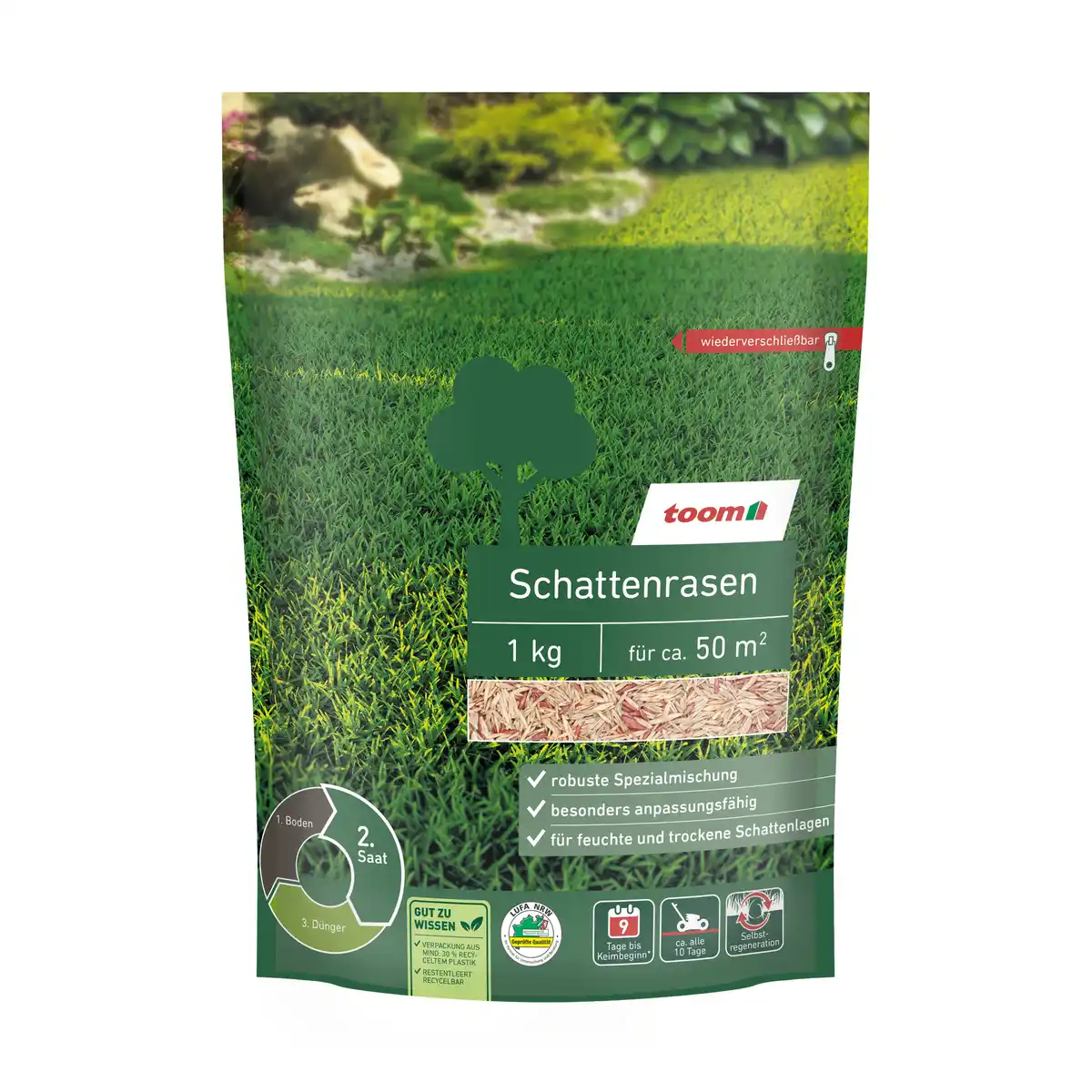 Bild 1 von toom Schattenrasen 1 kg für ca. 50 m²