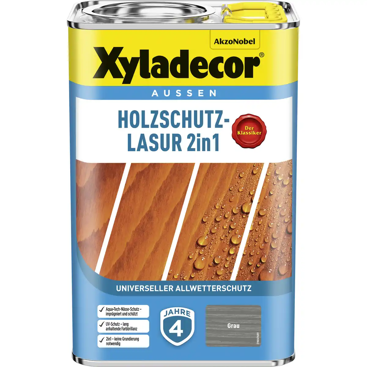 Bild 1 von Xyladecor 2in1 Holzschutzlasur grau 4 l