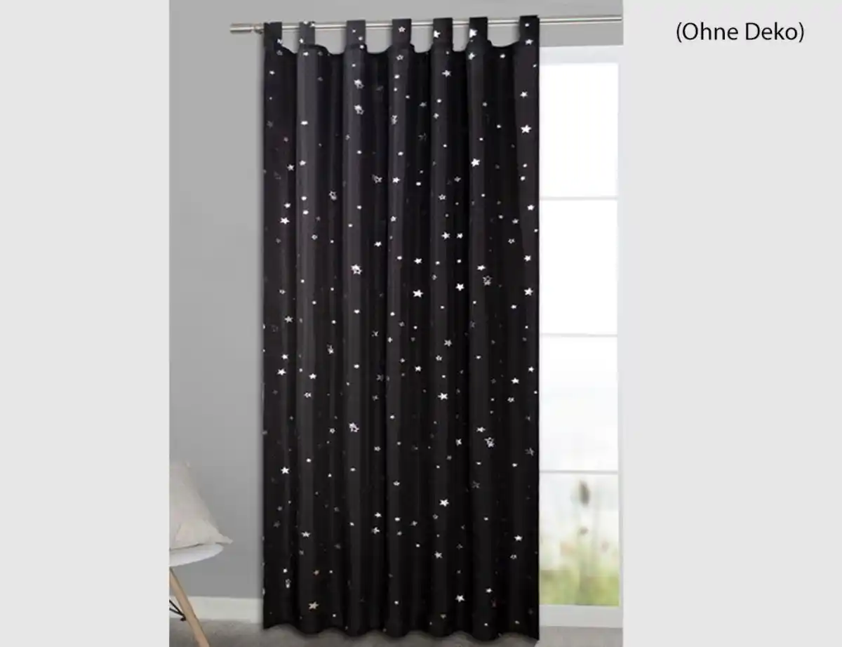 Bild 1 von Schlaufenschal Sterne schwarz silber