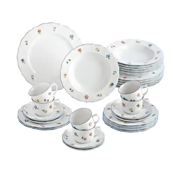 Bild 1 von Seltmann Weiden Kombiservice, Weiß, Keramik, 30-teilig, Blume, 29.8x28.5x36.3 cm, Essen & Trinken, Geschirr, Geschirr-Sets, Kombiservice