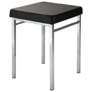 Xxxl Badhocker, Schwarz, Chrom, Metall, Textil, 36x47x34 cm, Made in Germany, Badaccessoires, Duschzubehör, Badhocker