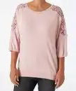 Bild 1 von Shirt mit Häkelspitze, dunkelrosa