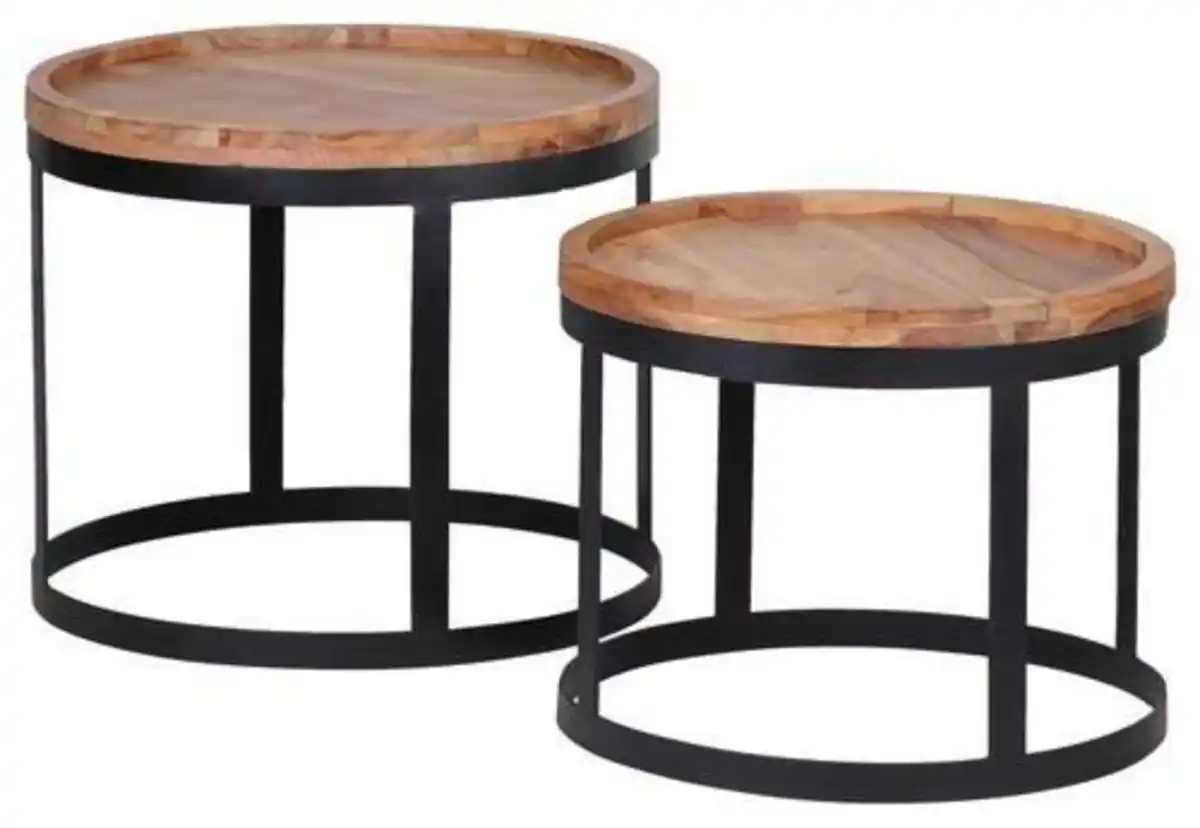 Bild 1 von BEISTELLTISCHSET 2-er Set, aus Akazie, Akaziefarben