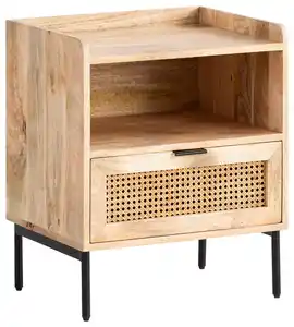 Nachttisch WL6.806 ca.50x60x40cm Mangoholz massiv, Naturfarben