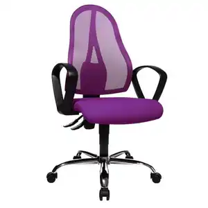 Topstar Drehstuhl, Lila, Schwarz, Textil, Kunststoff, Drehkreuz, 48x103-111x48 cm, Oeko-Tex® Standard 100, Made in Germany, Stoffauswahl, Sitzfläche 360° drehbar, Arbeitszimmer, Bürostühle, Dreh