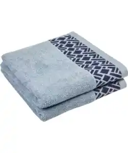Handtücher mit Bordüre, blau