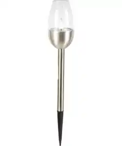 Solarleuchte mit Erdspieß, silber